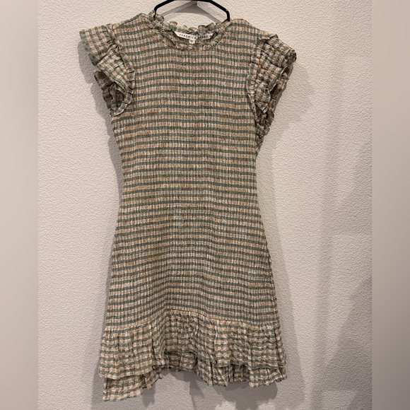 Veronica Beard Cici Smocked seasucker plaid mini dress - Picture 2 of 7